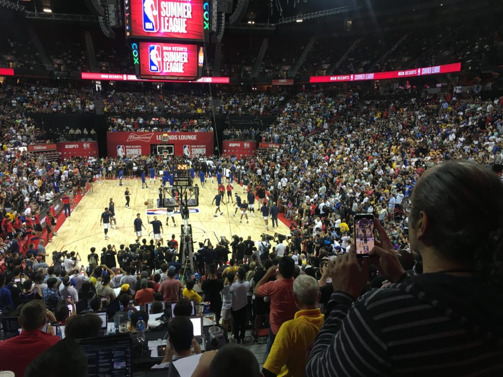 Earthquake Prompts NBA Summer League To Suspend, Postpone Games After Giant Crowd Filled Thomas and Mack For Zion Debut Game Friday; WNBA Aces Suspend Second Half of Game Against Washington Mystics -