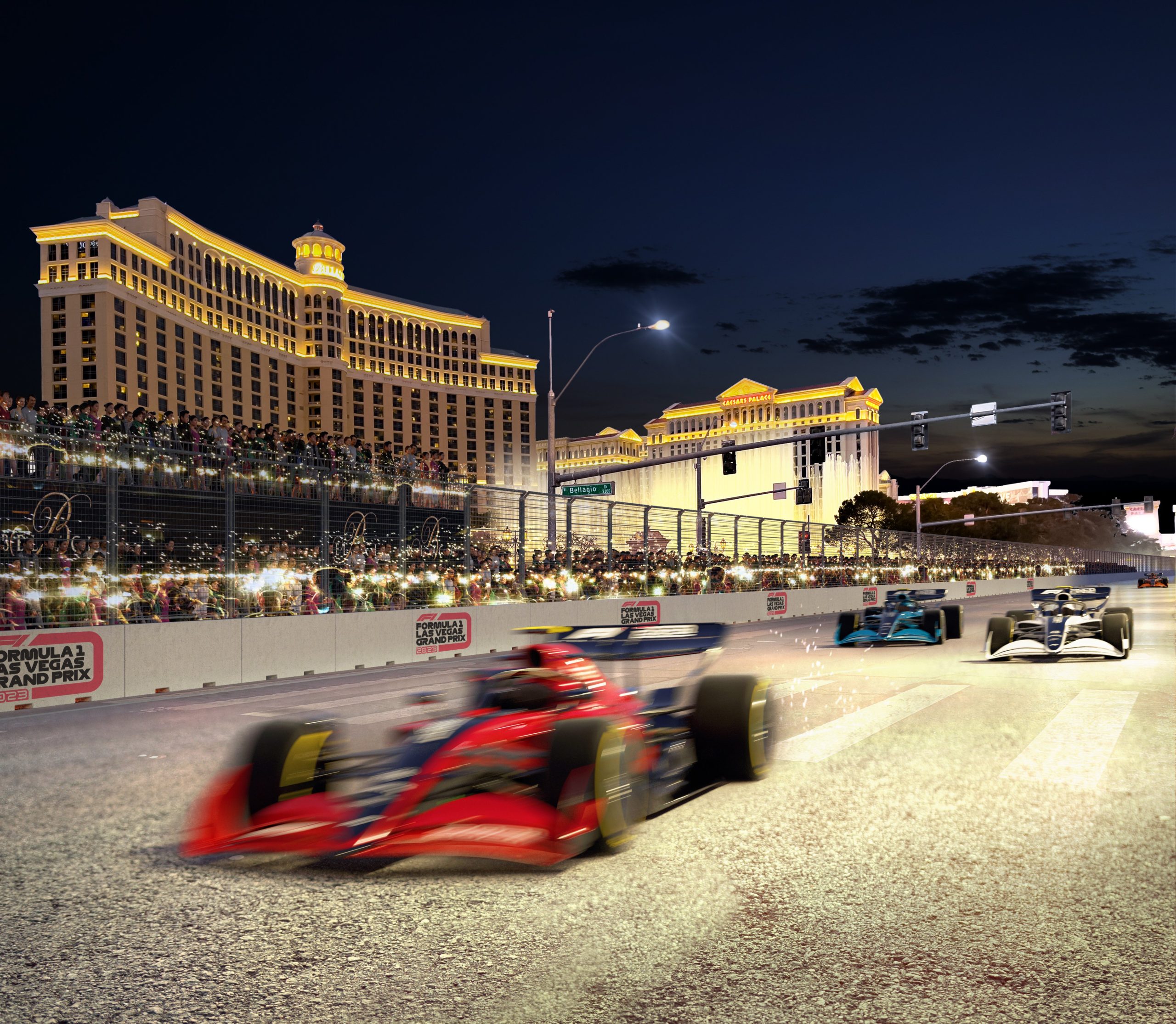 Formula 1 Car Racing On Strip In November 2023 As Las Vegas Grand