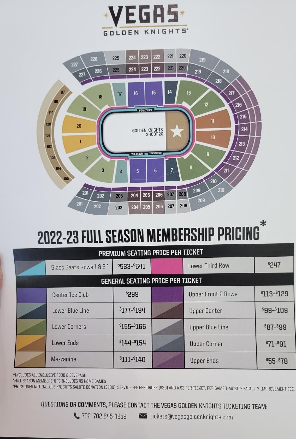 Vegas Golden Knights Season Ticket Prices For 2022-23: Email Us Your ...