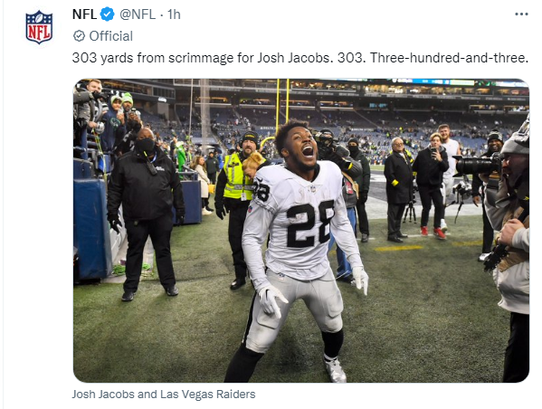 Raiders' Josh Jacobs Makes Case To Be Re-Signed After Epic 86-Yard TD Run  In Overtime To Give Las Vegas Entertaining 40-34 Win Over Seattle Sunday -  LVSportsBiz