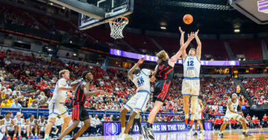 Up-and-Down Season Ends With A Thud: Frustrated UNLV Loses To Utah State, 80-60, At MWC Tourney Thursday