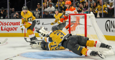 VGK’s Third Period Rally Falls Short: Anaheim 4 Vegas 3; Announced Attendance, 17,619 Friday