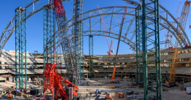 ‘Spherical Armadillo’ Of The Strip Taking Shape: Construction Of A’s Stadium Halfway Complete In Las Vegas